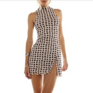 RESA Black and White Polka Dot Mini Dress